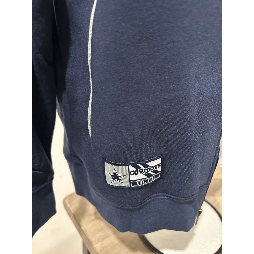 NFL Ultra Game Dallas Cowboys Mens Navy Blue Full Zip Hoodie Sweatshirt NEW - Picture 8 of 13